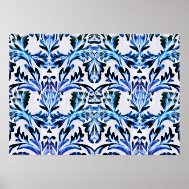 Póster Azul hoja perdida (Frente)