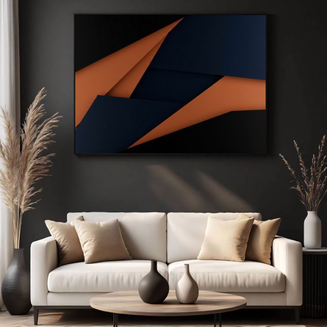 Póster Azul Marino Moderno y Geométrico de Cobre (Subido por el creador)
