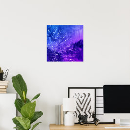Póster Azul morado Mandala nubes Boho Bohemian