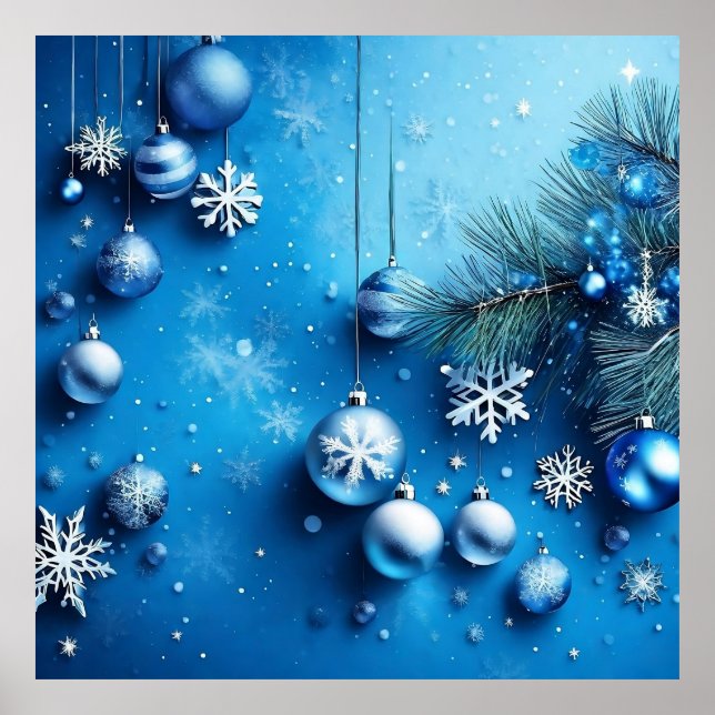 Póster azul navidad (Frente)
