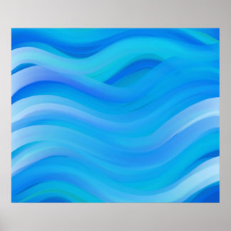 Póster Azul ondulado