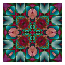 Azul ondulado rosa rosa y verde azul Kaleidoscopio