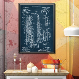 Póster Azul oscura | Patente saxofónica