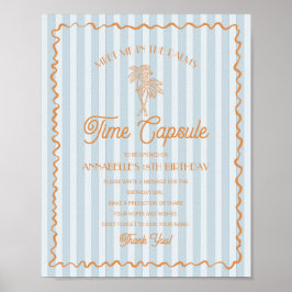 Póster Azul Palm Springs Pastel Beach Time Capsule