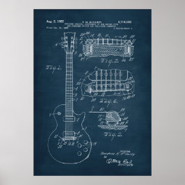 Póster Azul | Patente de guitarra