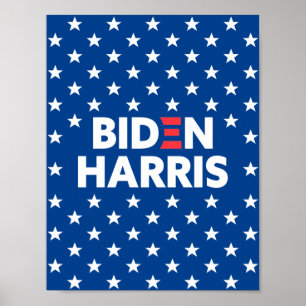 Póster Azul patrón de estrellas blancas Biden / Harris