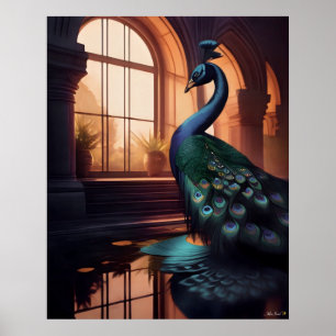 Póster Azul Peacock