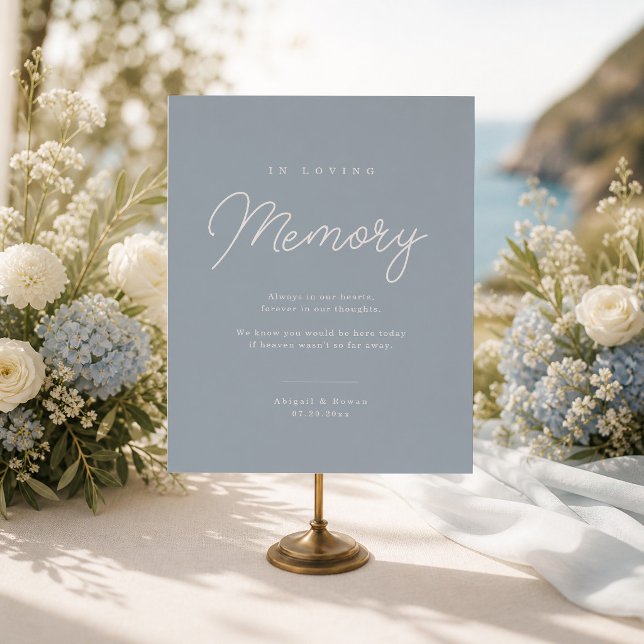 Póster Azul Polvoriento Minimal Moderno Letra Guión Boda  (Subido por el creador)