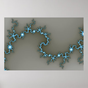 Póster Azul - poster del fractal
