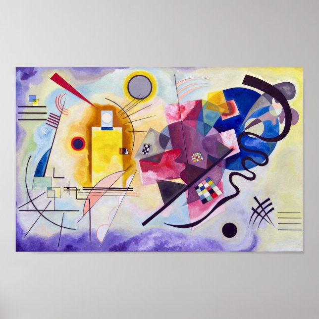 Póster Azul rojo amarillo, Wassily Kandinsky (Frente)