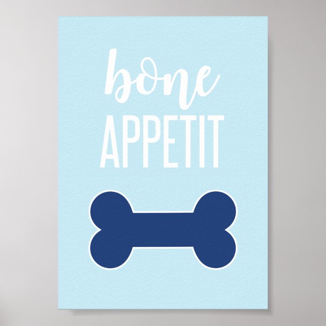 Póster Azul Rótulo de fiesta de cumpleaños de cachorro co (Frente)