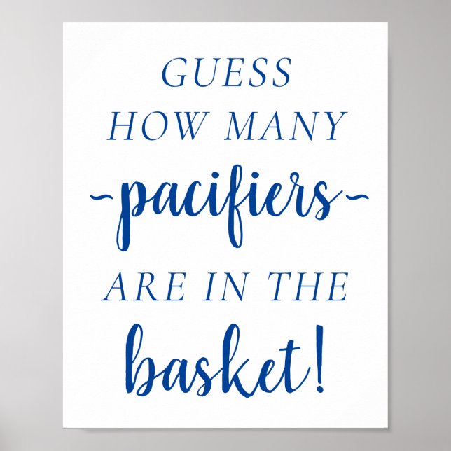 Póster Azul simple cuántos | Juego de adivinanzas de Ceru (Frente)