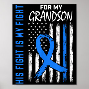 Póster Azul, su lucha es mi lucha contra la diabetes.