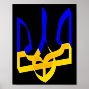 Póster Azul Y Amarillo Escudo De Armas De Ucrania Gerhalc
