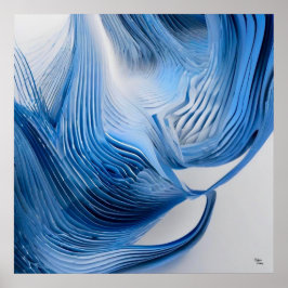 Póster Azul y blanco