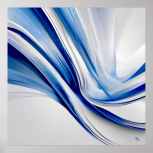 Póster Azul y blanco