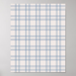 Póster Azul Y Cream Gingham