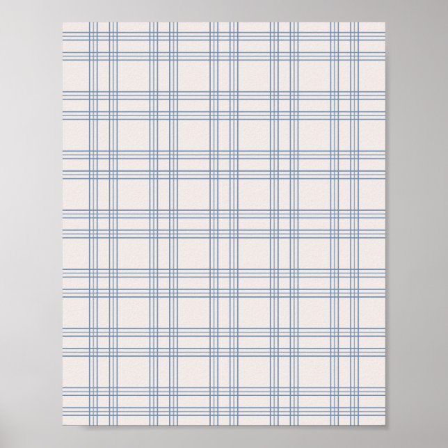 Póster Azul Y Cream Gingham (Frente)