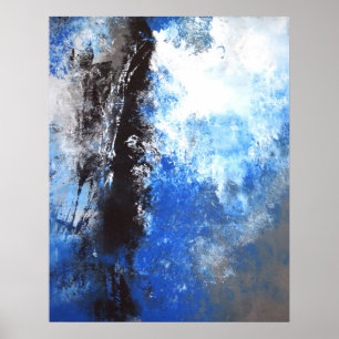 Poster azul y gris "juvenil" del arte abstracto