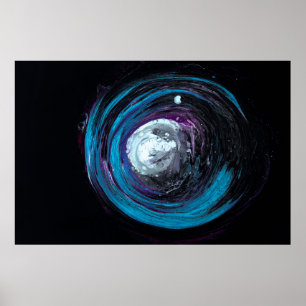 PÓSTER AZUL Y ILUSTRACION ABSTRACTO NEGRO