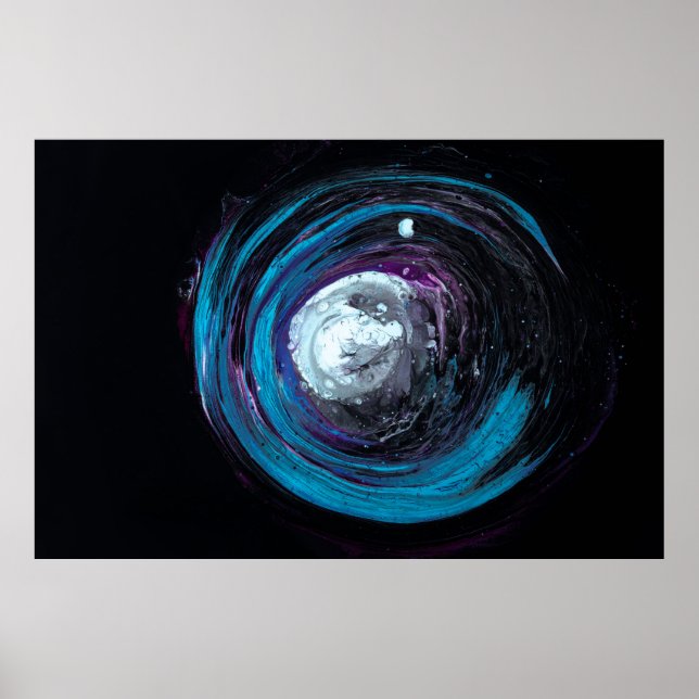 PÓSTER AZUL Y ILUSTRACION ABSTRACTO NEGRO (Frente)