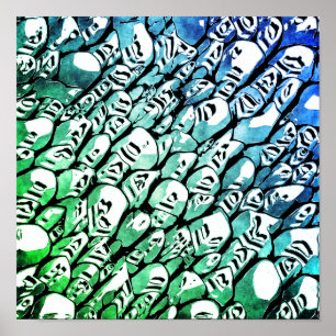 Póster Azul y Verde