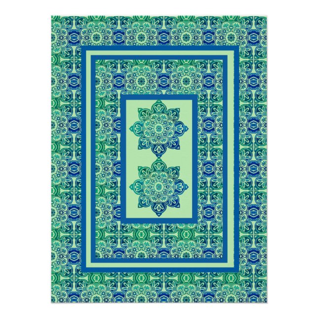 Poster azul y verde imprimible (Anverso)