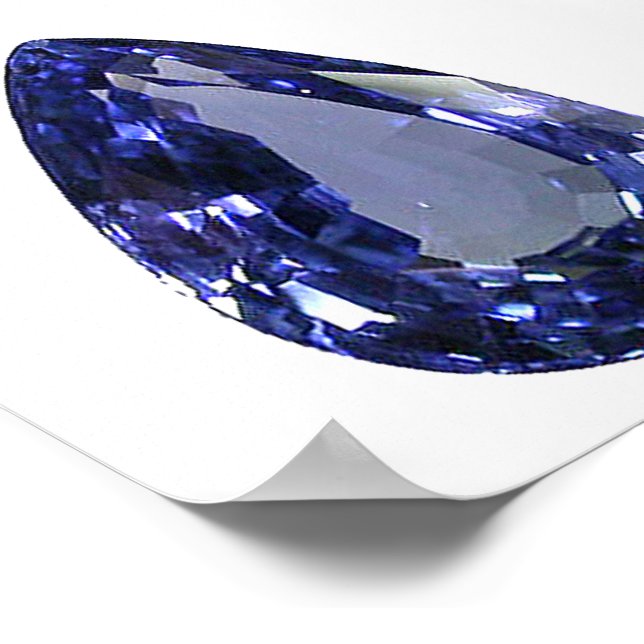 Póster Azul zafiro con forma de rosa (Esquina)