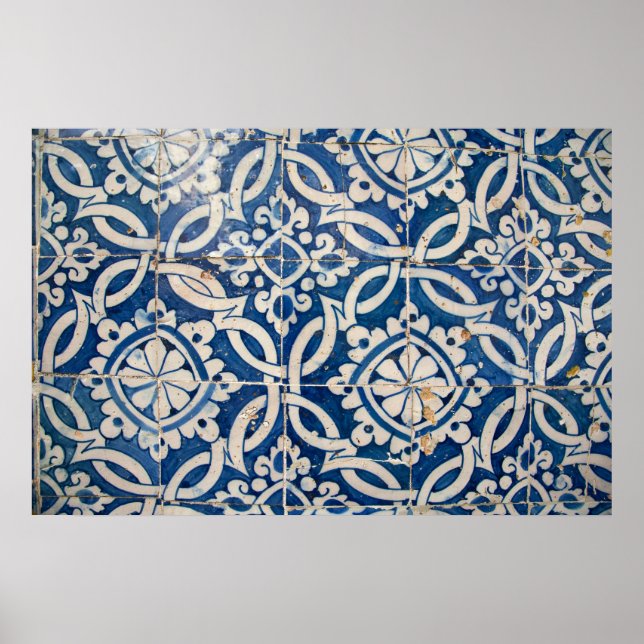 Póster Azulejo portugués vintage (Frente)