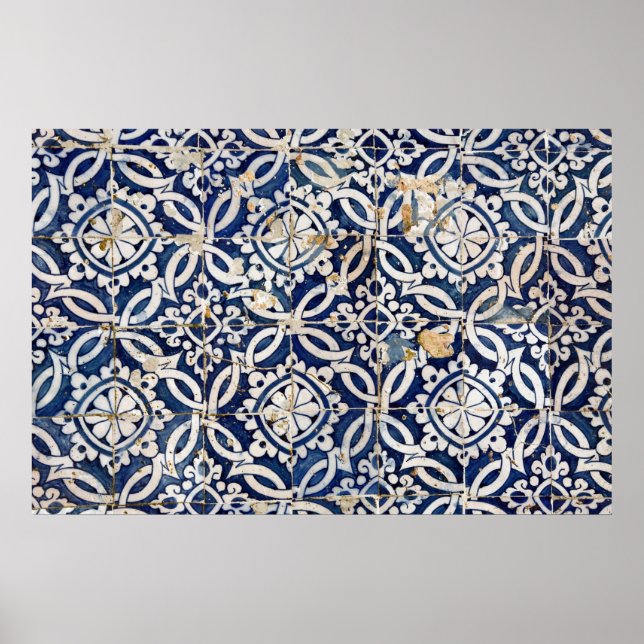 Póster Azulejo portugués vintage (Frente)
