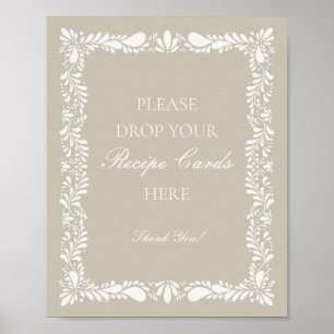 Póster Azulejo Talavera Beige Comparte una Receta Nupcial