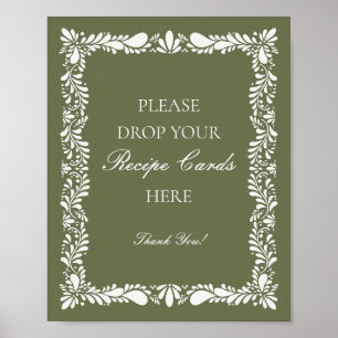 Póster Azulejo Verde Talavera Español Comparte una Receta