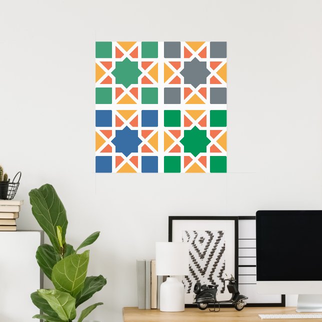 Póster Azulejos Andaluzes 4 (Oficina en casa)
