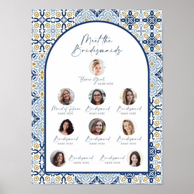 Póster Azulejos azules de Amalfi se encuentran con las Br (Frente)