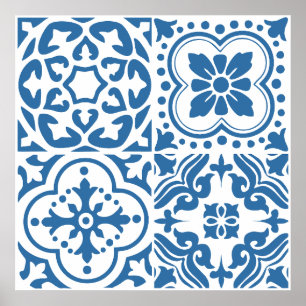 Póster Azulejos azules portugueses 2