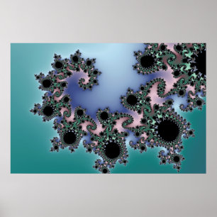 Póster Azules cielos - poster del fractal