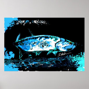Póster Azules del tarpón