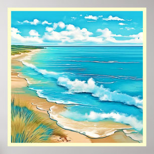 Póster Azure Beach Calm Design