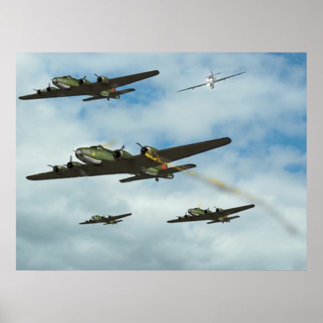 Póster B17 bajo ataque (Frente)