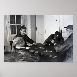 Póster B-17 Bomber pilots playing cards