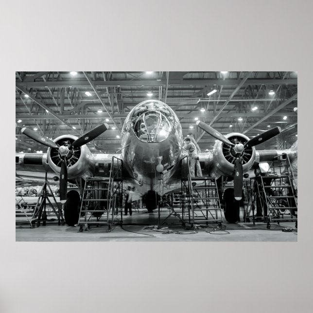 Póster B 17 F Bombardero pesado de la Fortaleza Voladora  (Frente)