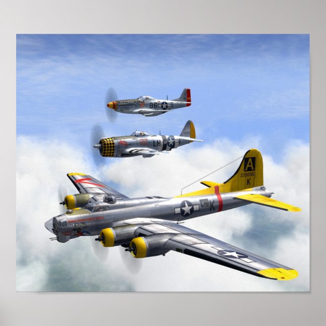 PÓSTER B-17 P-47 P-51 POSTER (Frente)