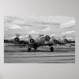 Póster B-17 preparándose para un vuelo -