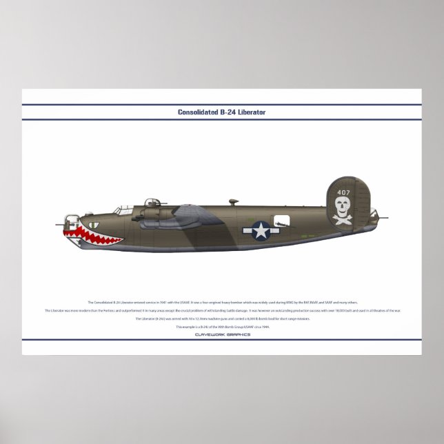 PÓSTER B-24J EE.UU. 90BG 1 (Frente)