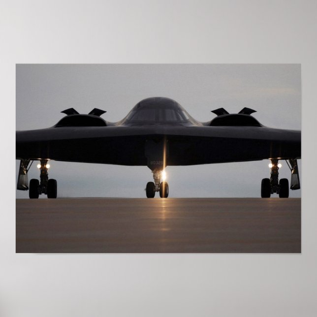 Póster B-2 Aeronaves para bombarderos furtivos de Espírit (Frente)