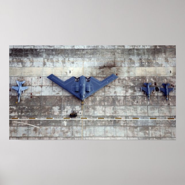 Póster B-2 Espíritu, F-16 Peleando Falcons y F-18 Cuerno (Frente)