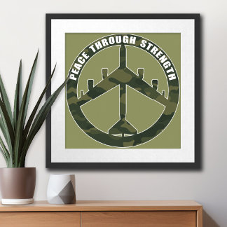 Póster B-52 - Paz a través de la fuerza - símbolo de paz