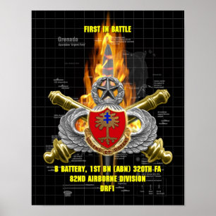 Póster B Btry. 1.ª BN (ABN) 320ª FA del 82º Airborne