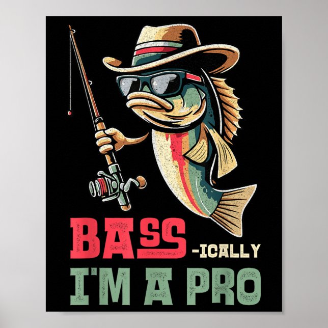 Póster B-icamente, soy un profesional B Ropa de pesca div (Frente)