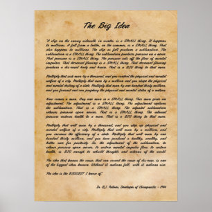 Póster B J Palmer - La Gran Idea Chiropractica Print